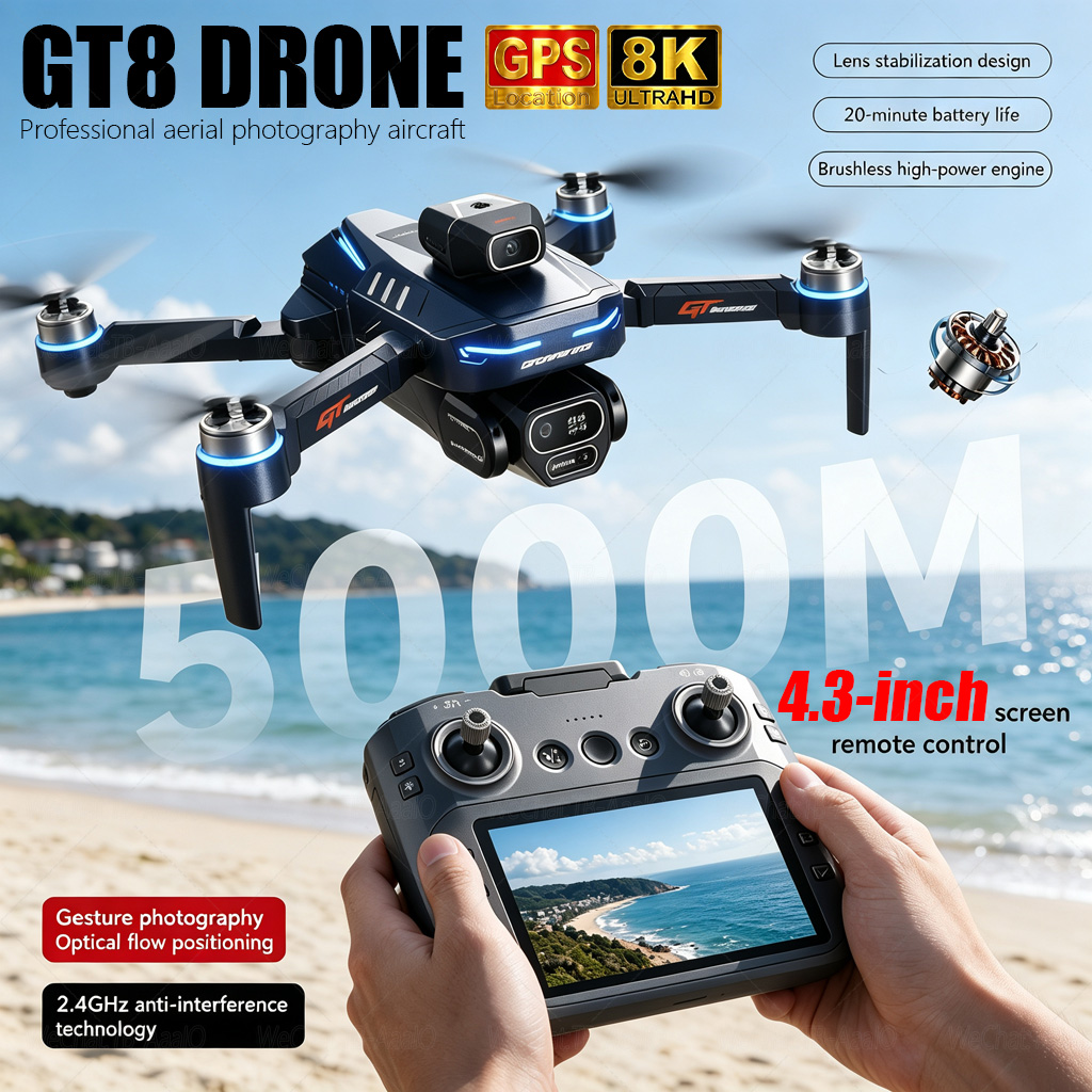 Drone Kit Professional - NOVO Drone GT8 HD RC 4K